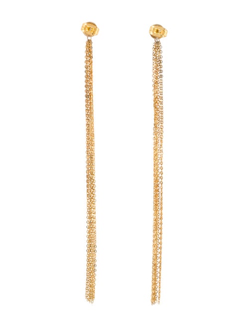 Earrings 14K Disc Tassel Drop Earrings