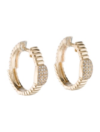 Earrings 14K Diamond Hoop Earrings