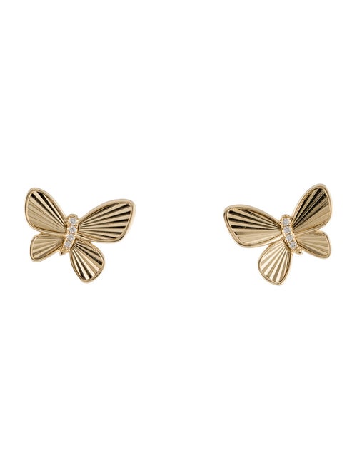 Earrings 14K Diamond Butterfly Stud Earrings