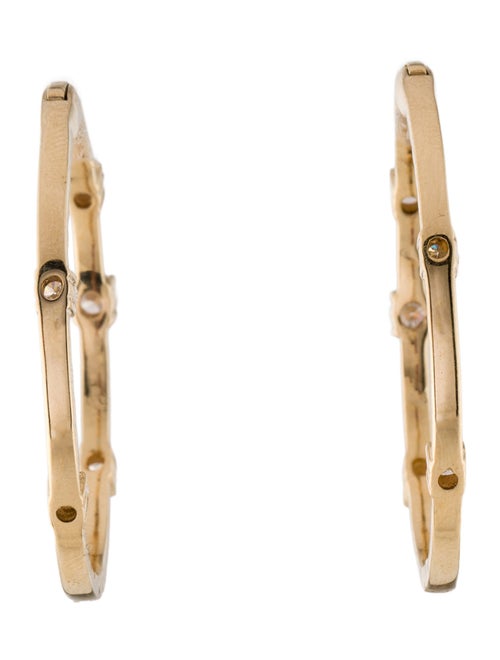 Earrings 14K Ruby & Diamond Inside-Out Hoops