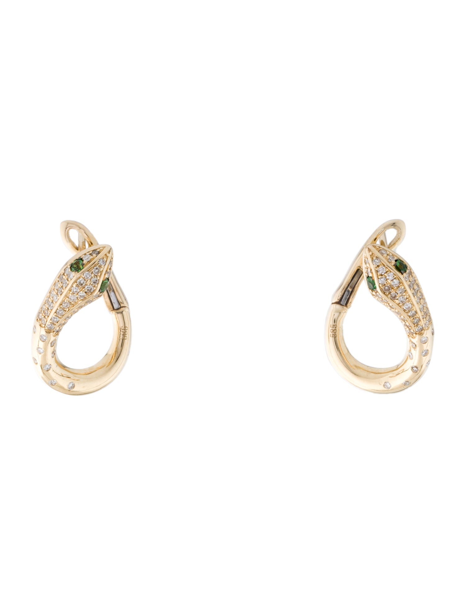 Earrings 14K Tsavorite & Diamond Earclip