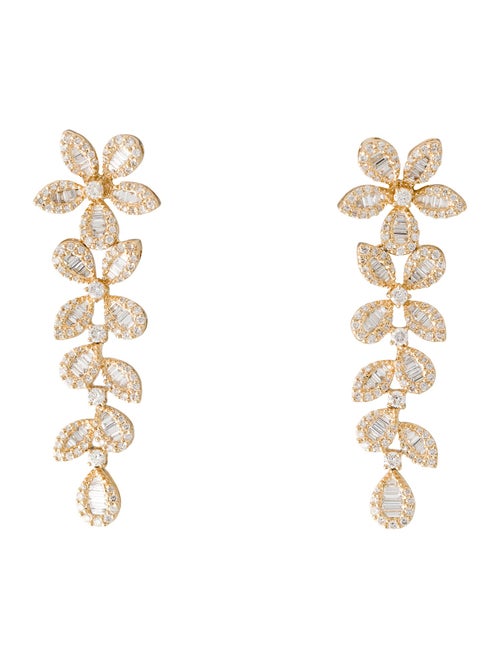 Earrings 14K 3.46ctw Diamond Flower Drop Earrings
