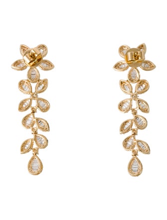 Earrings 14K 3.46ctw Diamond Flower Drop Earrings