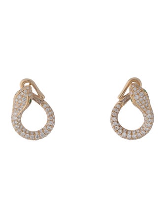 Earrings 14K 2.95ctw Diamond & Emerald Snake Earclips
