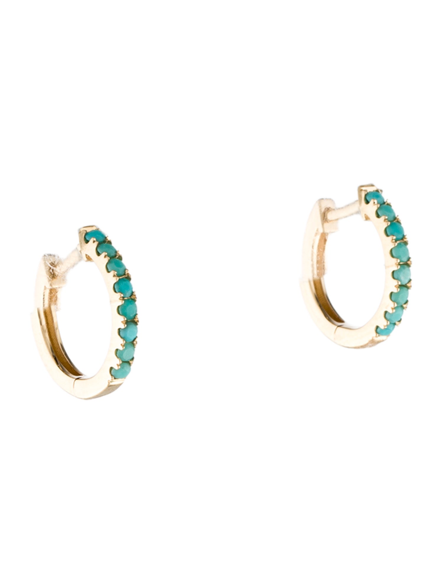 Earrings 14K Turquoise Huggie