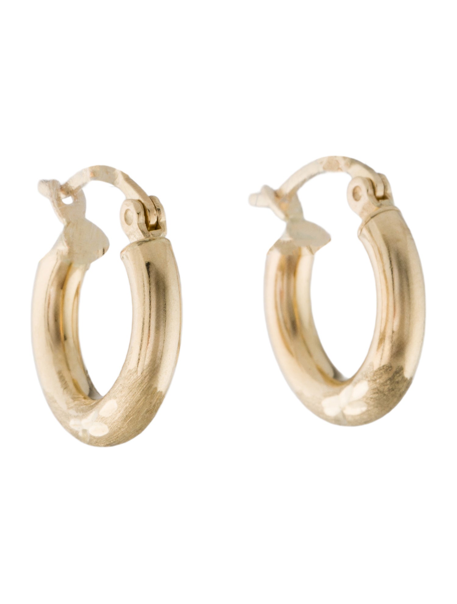 Earrings 14K Etched Hoop Earrings