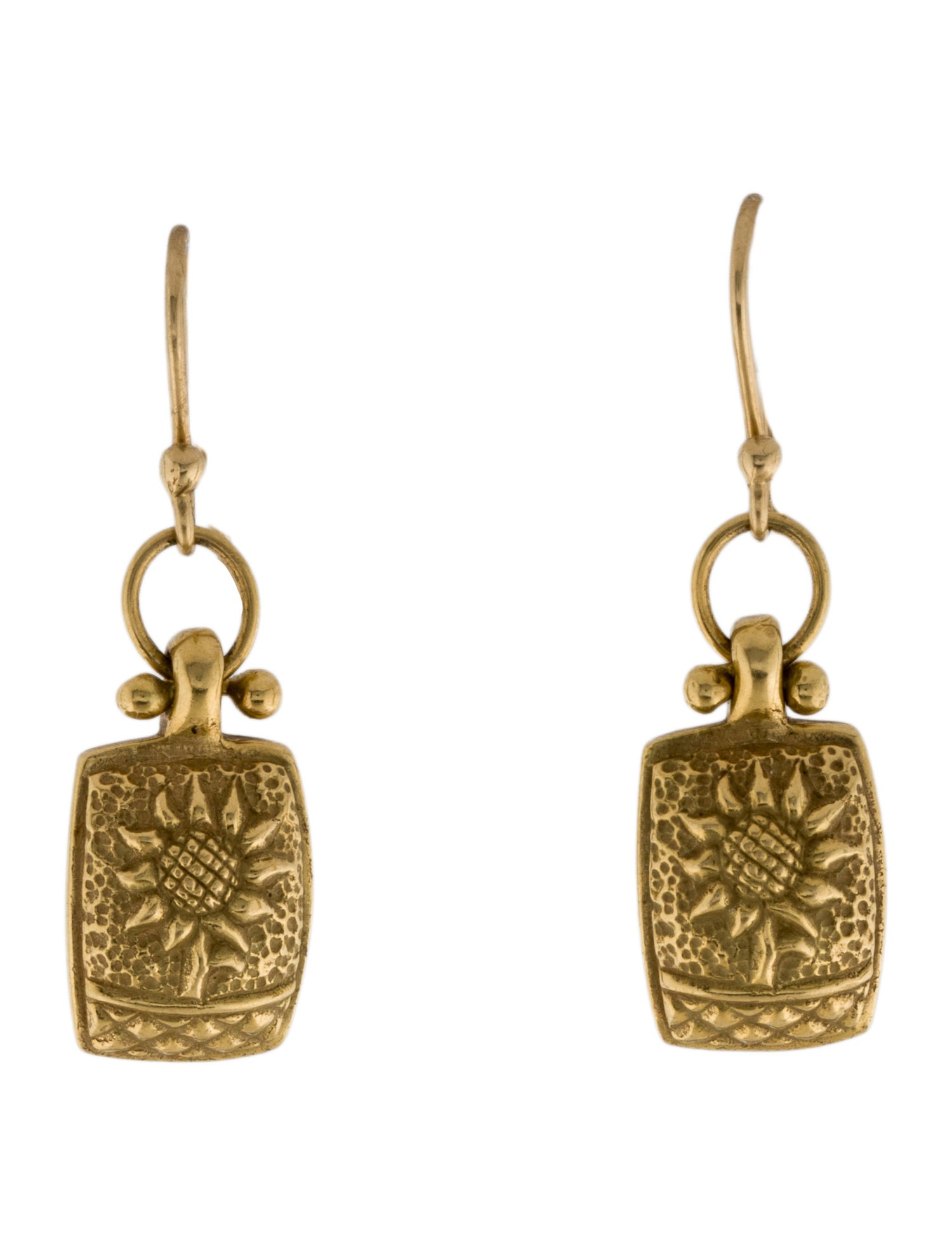 Earrings 18K Sunflower Drop Earrings