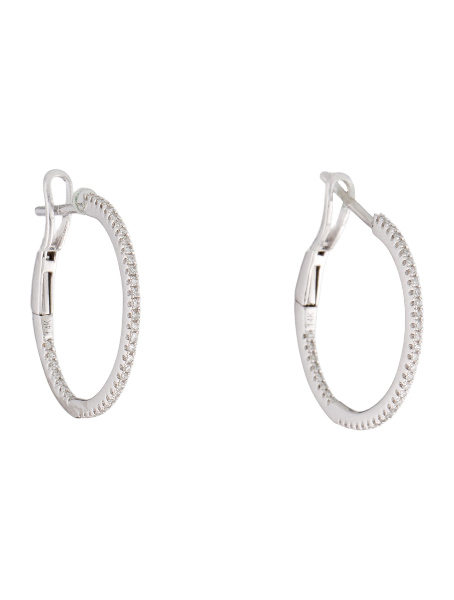 Earrings 14K Diamond Hoop Earrings