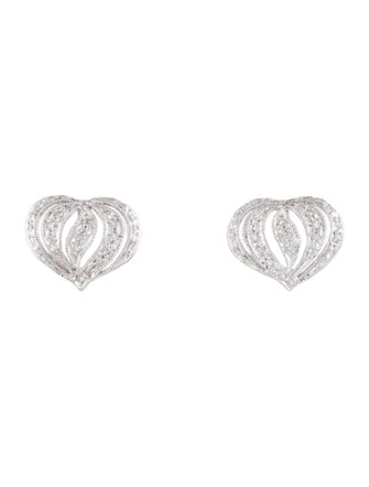 Earrings 14K Diamond Heart Stud Earrings
