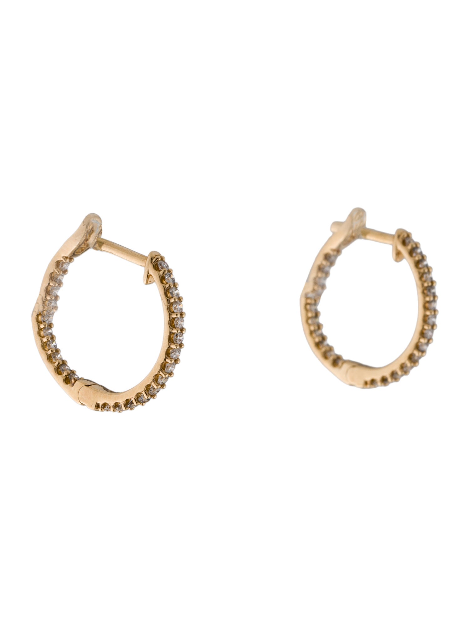 Earrings 14K Diamond Inside-Out Hoop