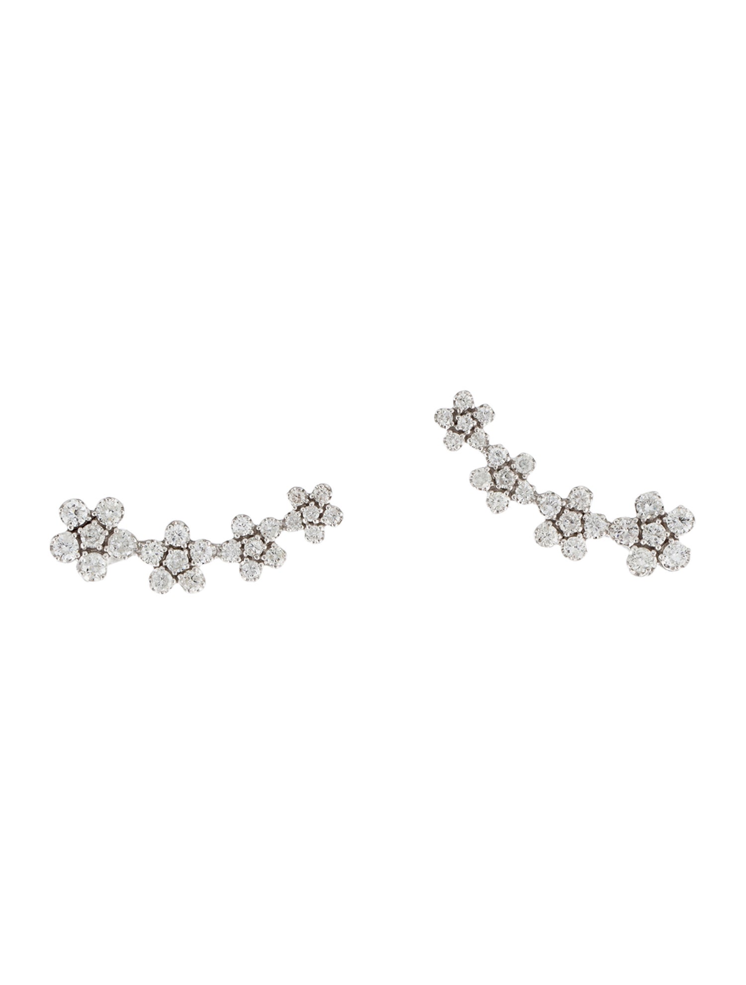 Earrings 14K 1.20ctw Diamond Earclimbers