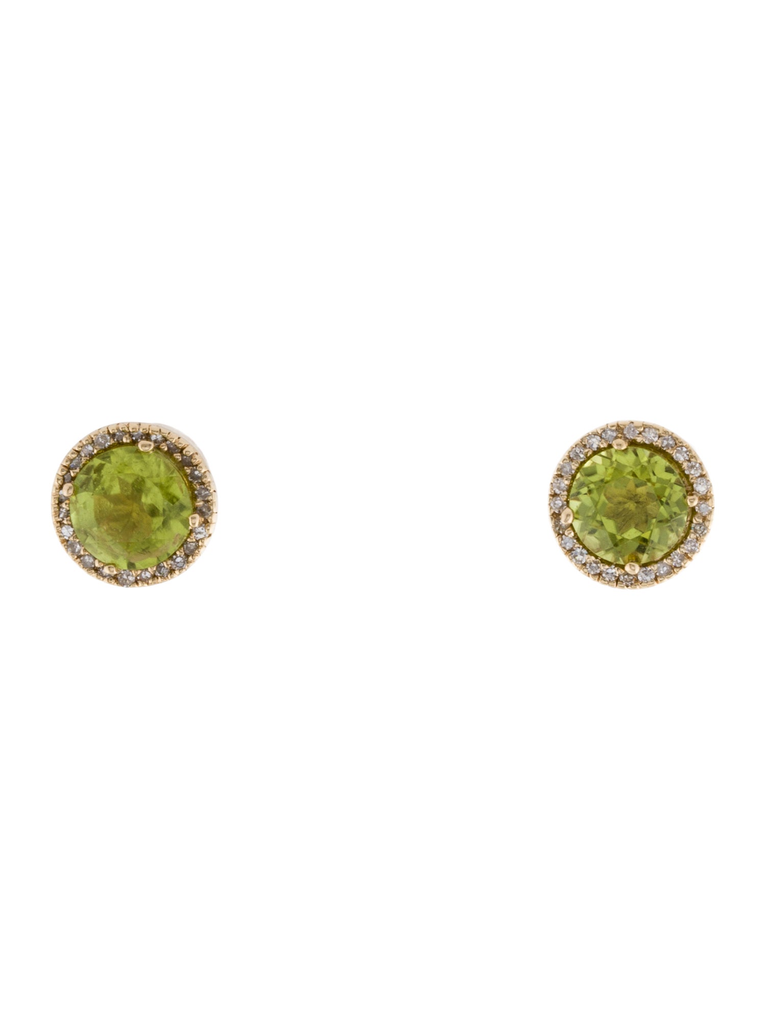 Earrings 14K 1.56ctw Peridot & Diamond Stud Earrings