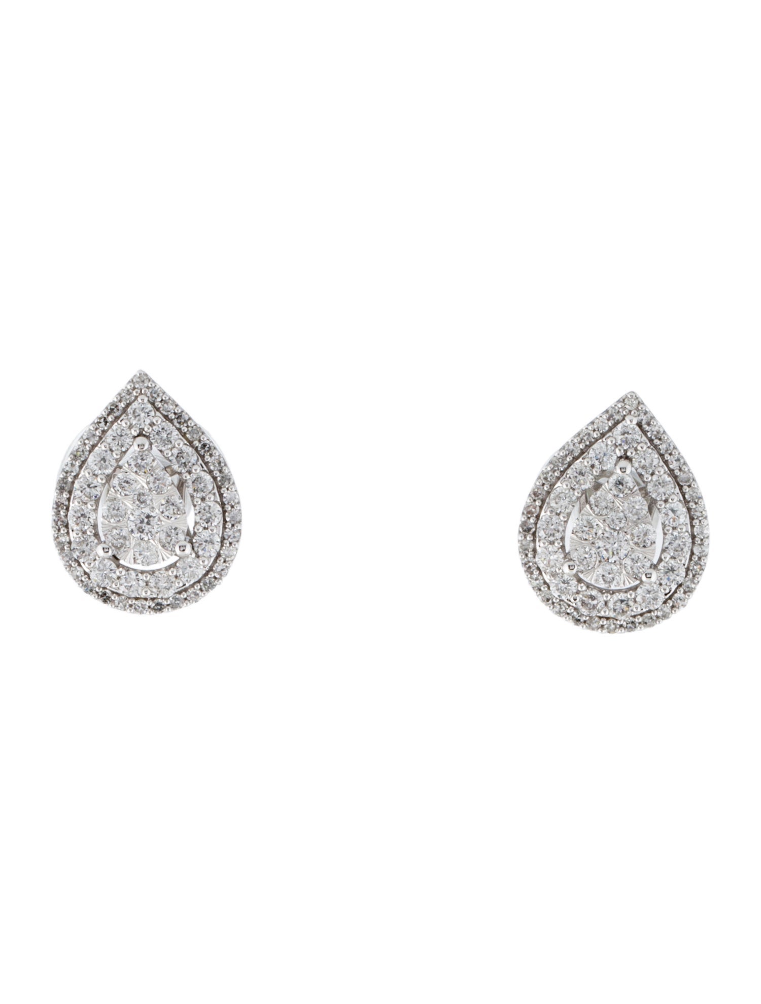 Earrings 14K Diamond Teardrop Stud Earrings