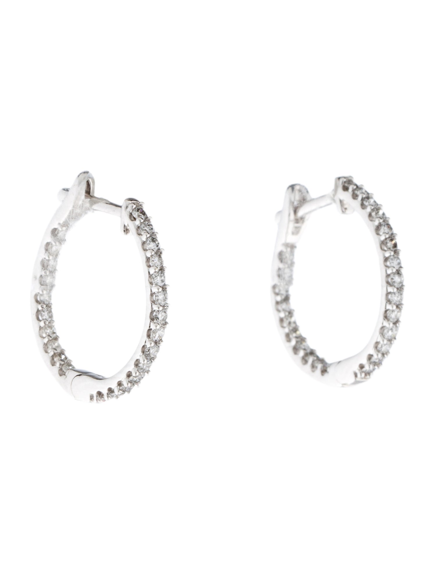 Earrings 14K Diamond Inside Out Hoop Earrings