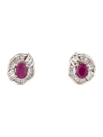 Earrings 14K 1.62ctw Ruby & Diamond Stud Earrings