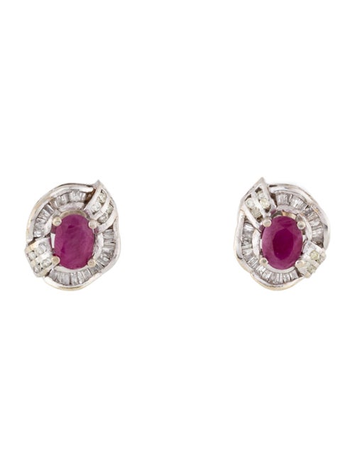 Earrings 14K 1.62ctw Ruby & Diamond Stud Earrings