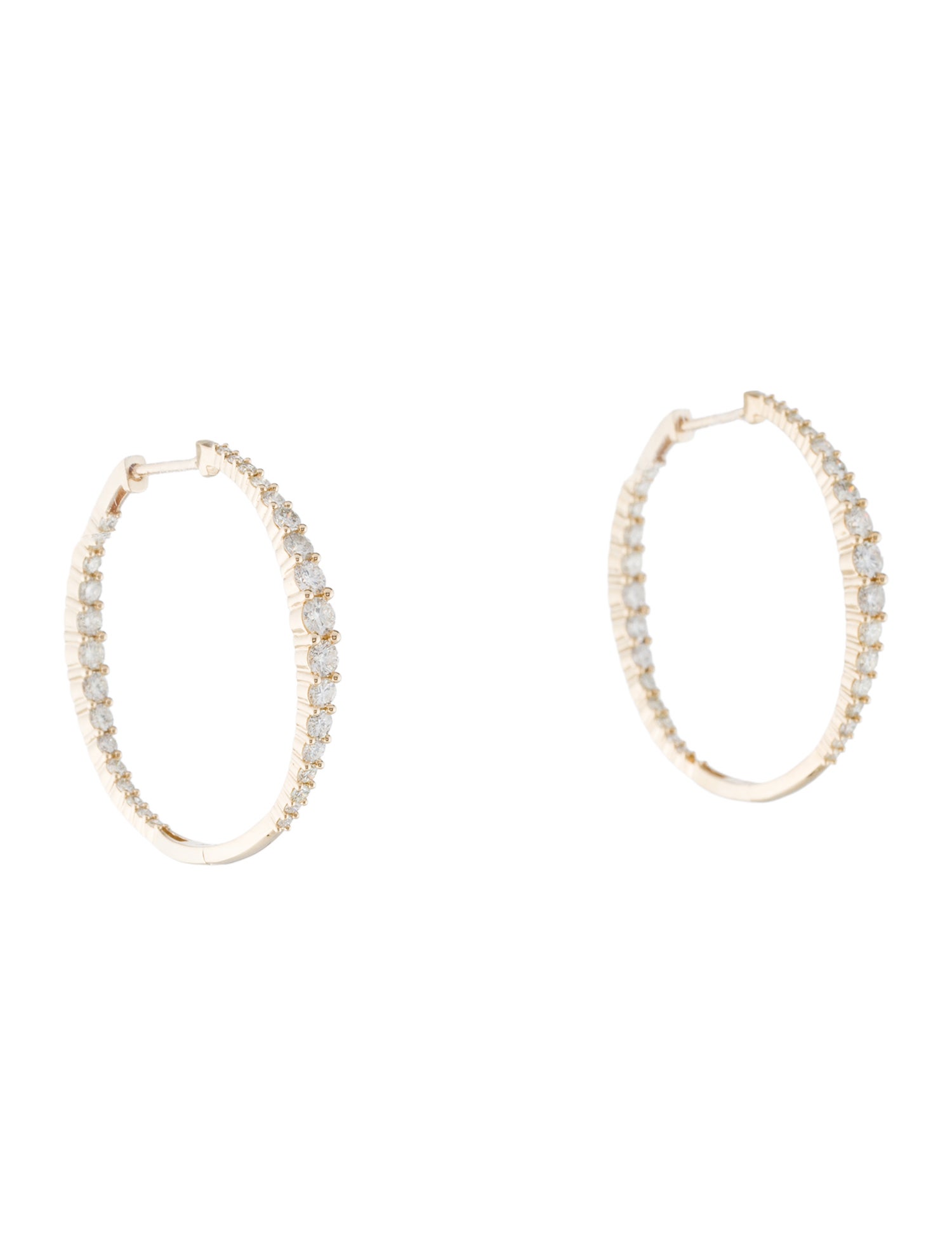 Earrings 14K 2.00ctw Diamond Inside-Out Hoop Earrings