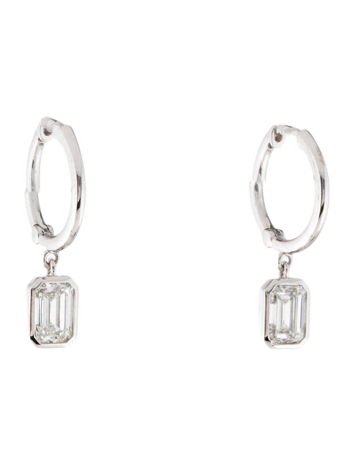 Earrings 14K 1.50ctw Lab-Grown Diamond Drop Hoop