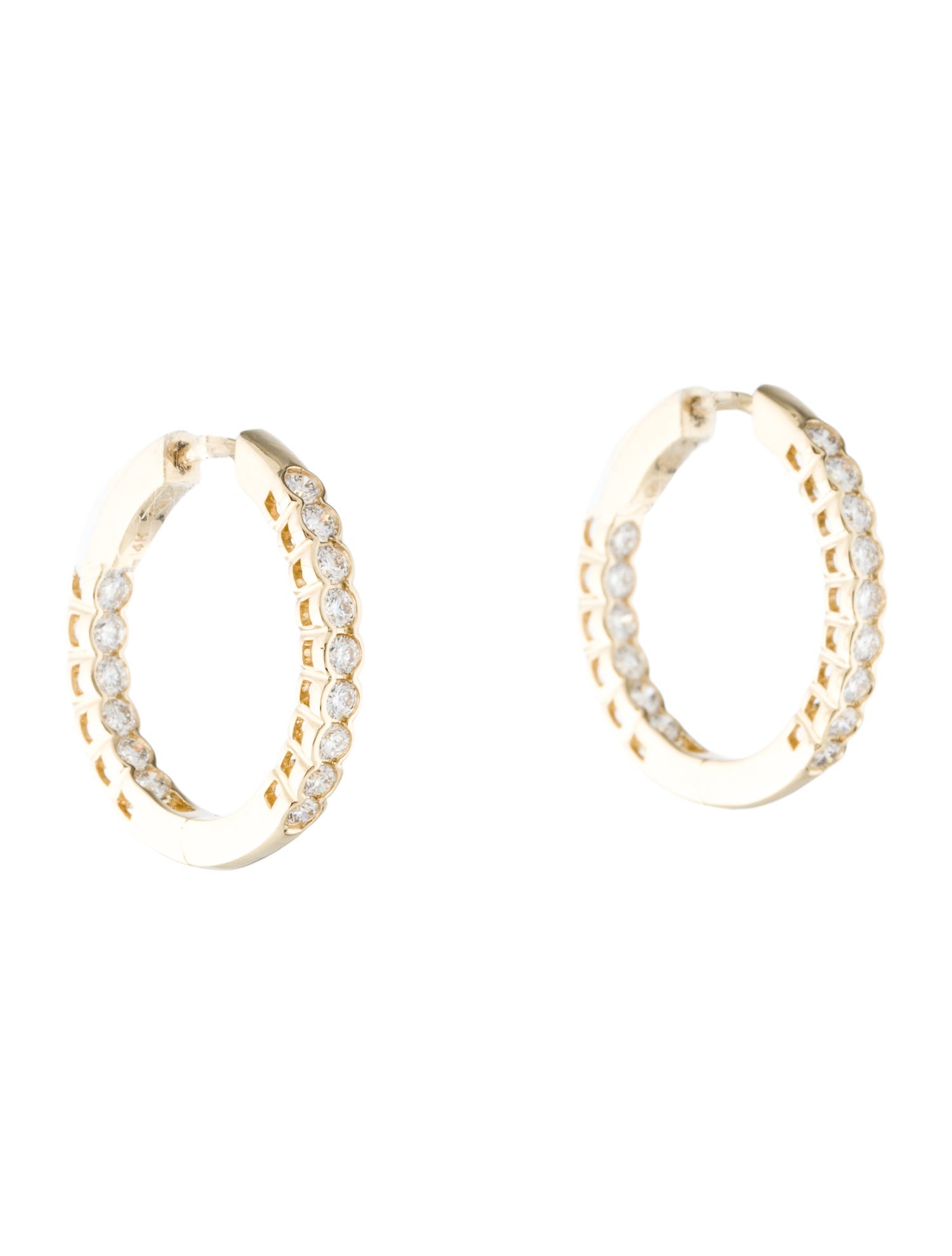 Earrings 14K 1.00ctw Lab-Grown Diamond Inside-Out Hoop Earrings