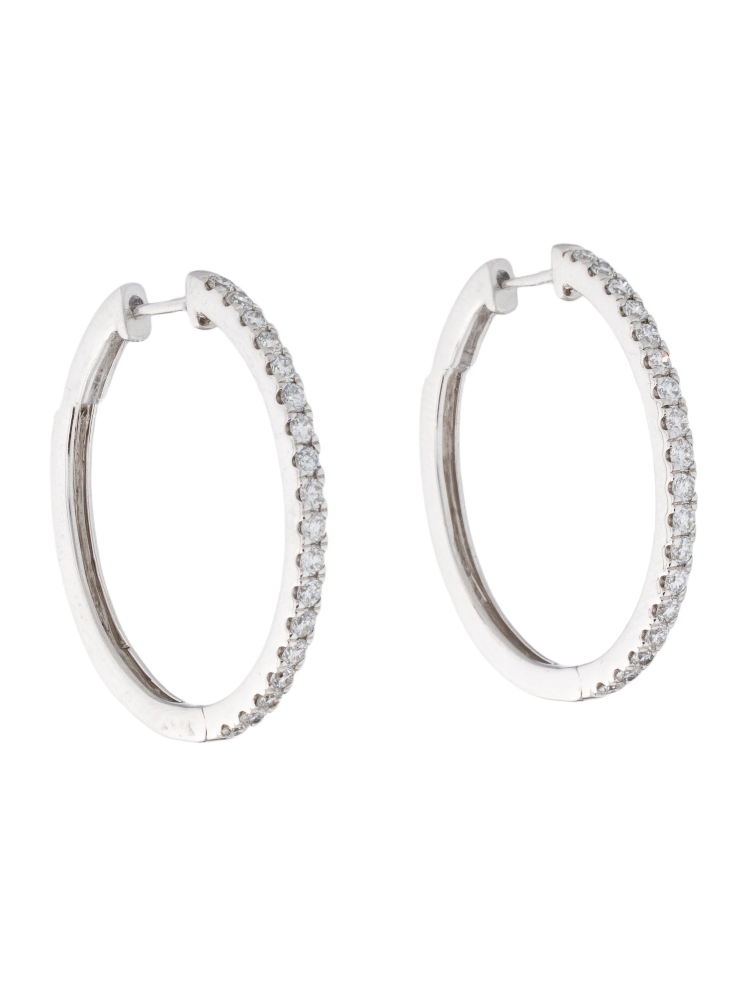 Earrings 14K 1.00ctw Lab-Grown Diamond Hoop Earrings