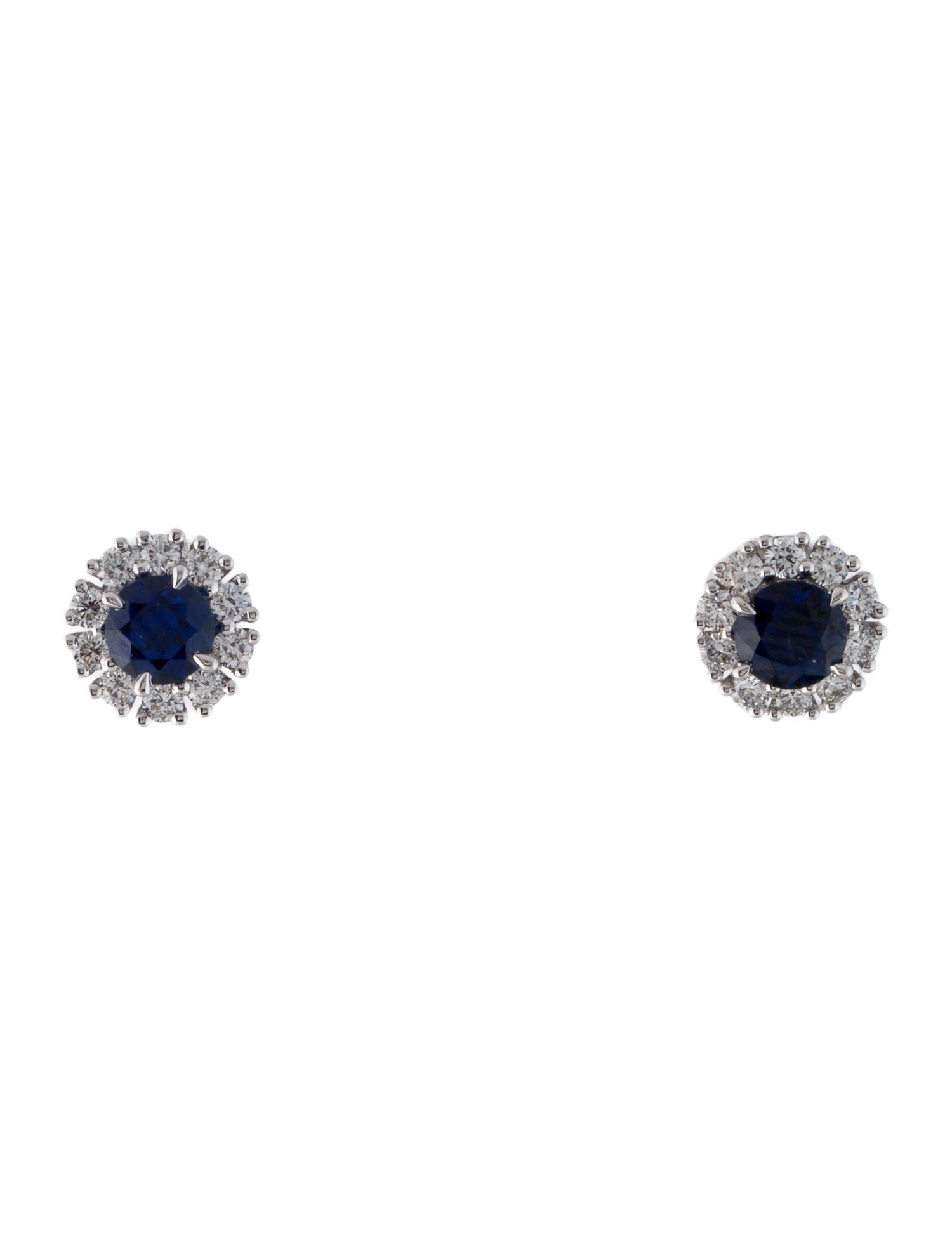 Earrings 14K Sapphire & Diamond Stud Earrings