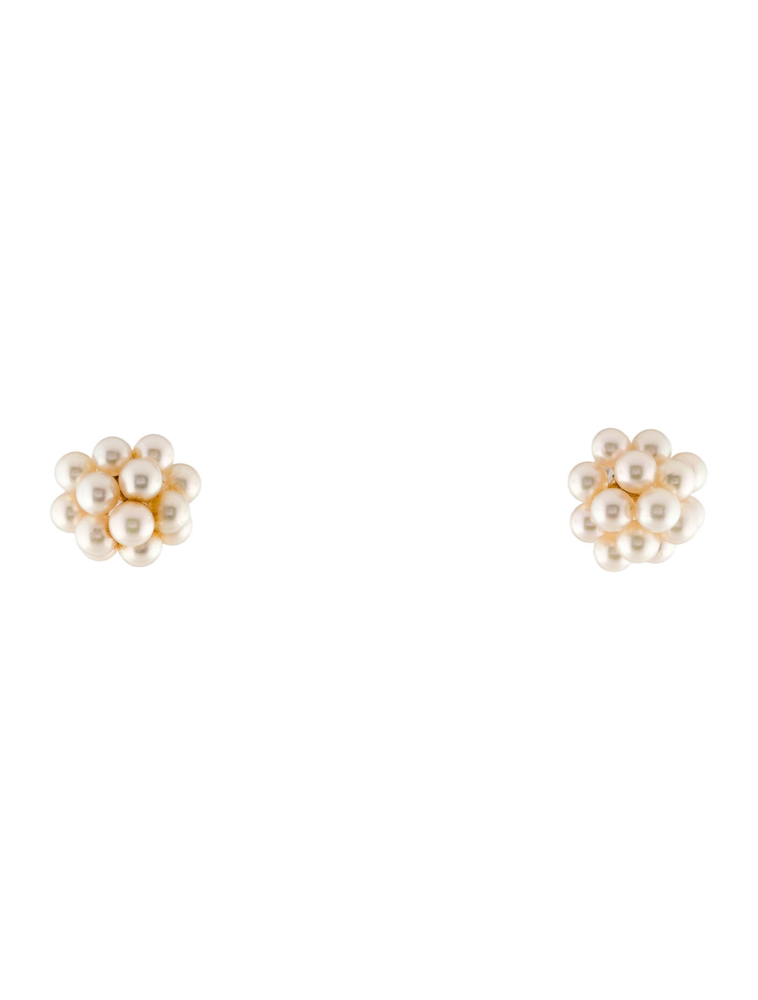 Earrings 18K Pearl Cluster Stud Earrings