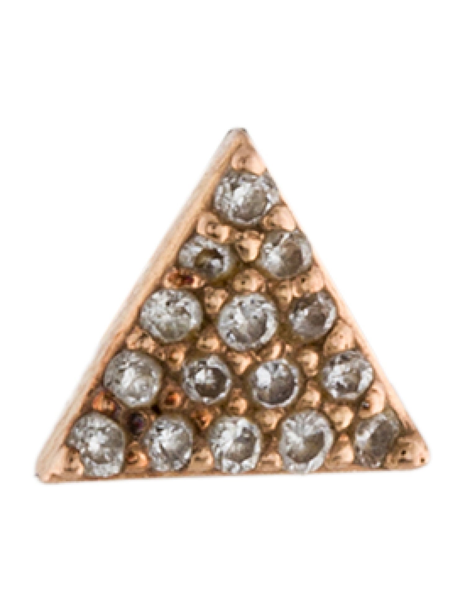 Earrings 14K Diamond Triangle Single Stud Earring