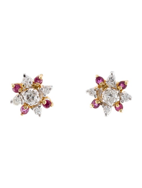 Earrings Diamond & Ruby Convertible Stud Earrings