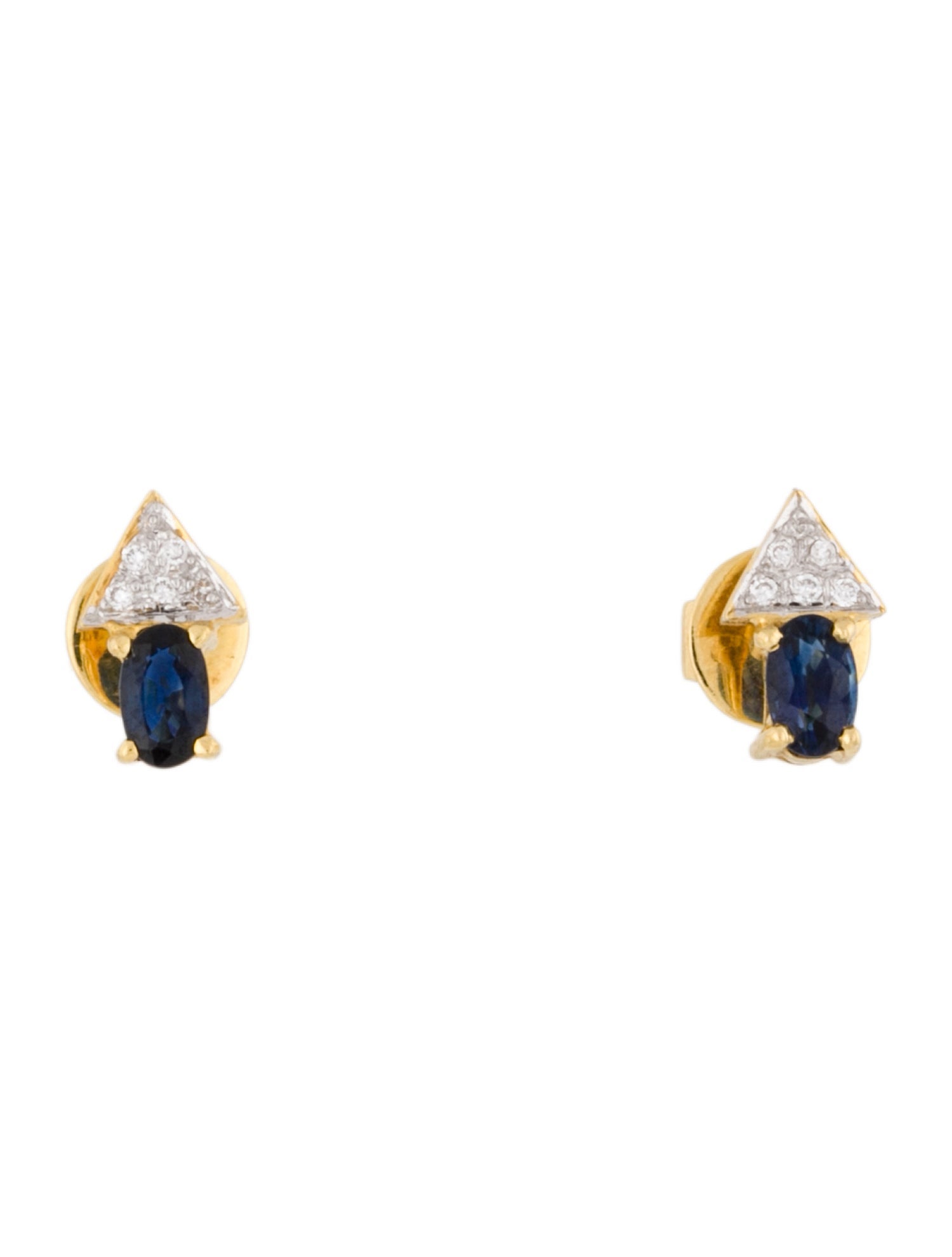 Earrings 18K Sapphire & Diamond Stud