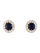 Earrings 14K 2.70ctw Unheated Sapphire & 1.44ctw Diamond Stud Earrings