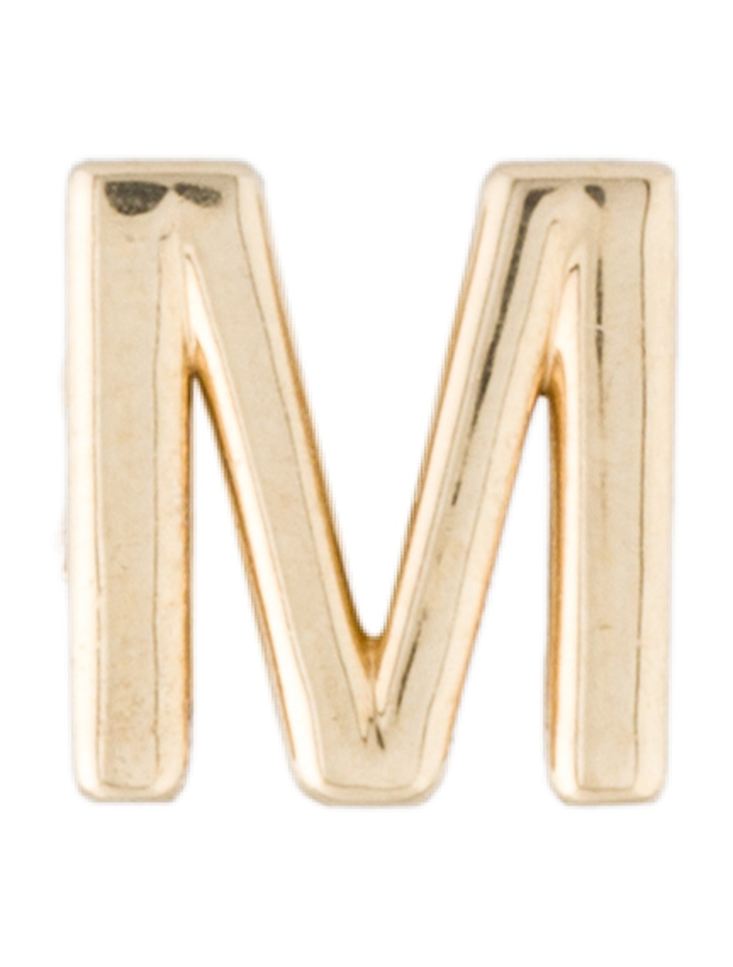 Earrings 14K Alphabet 'M' Single Earring