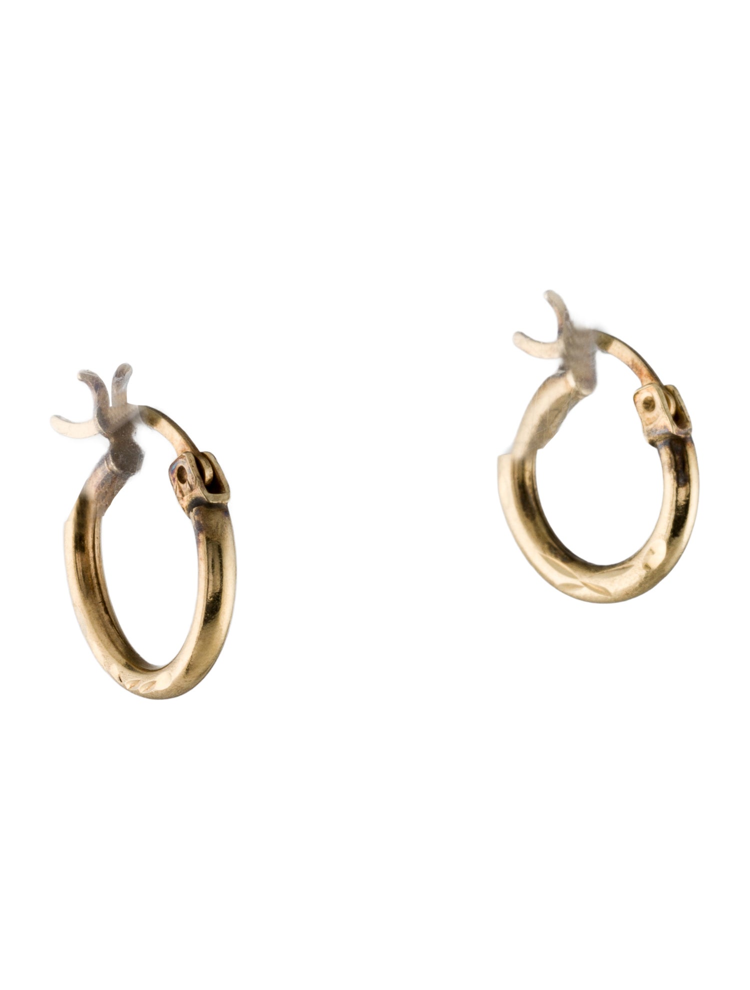 Earrings 14K Textured Huggie Earrings