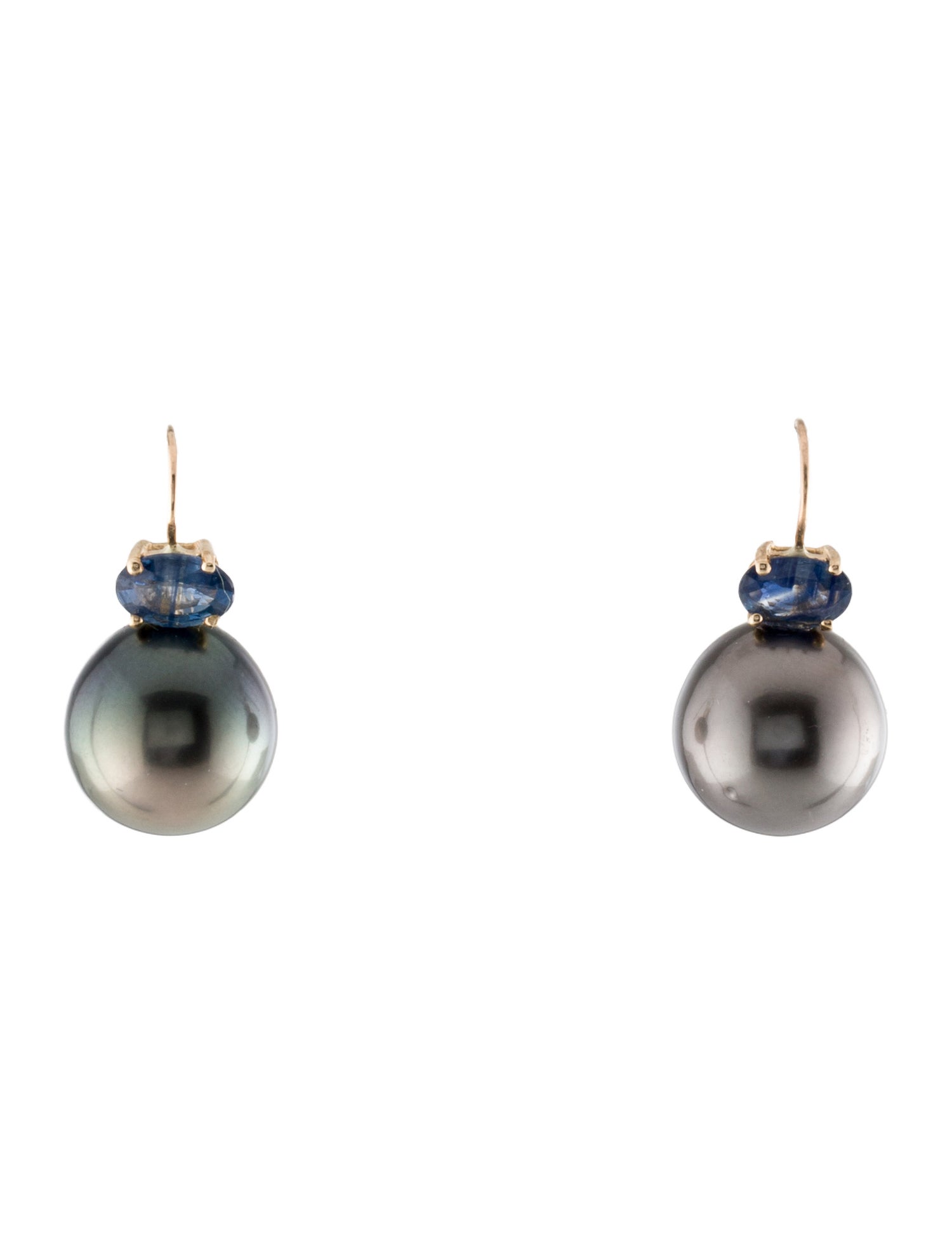 Earrings 14K Pearl & Sapphire Drop