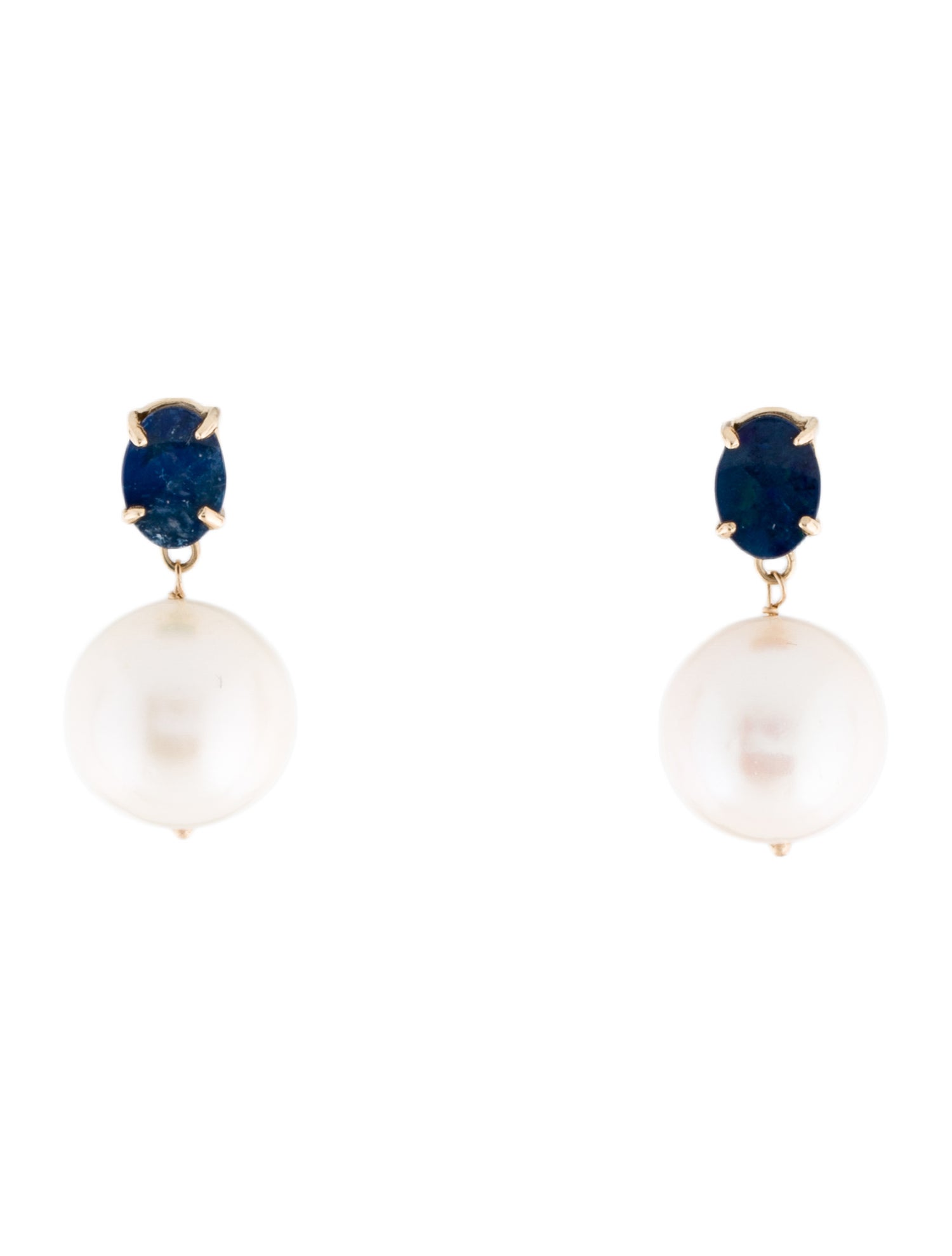 Earrings 14K Pearl & Opal Doublet Drop