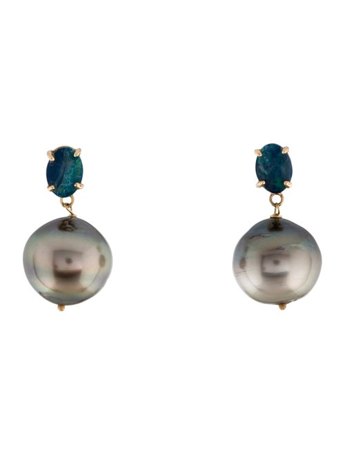 Earrings 14K Pearl & Opal Drop Earrings
