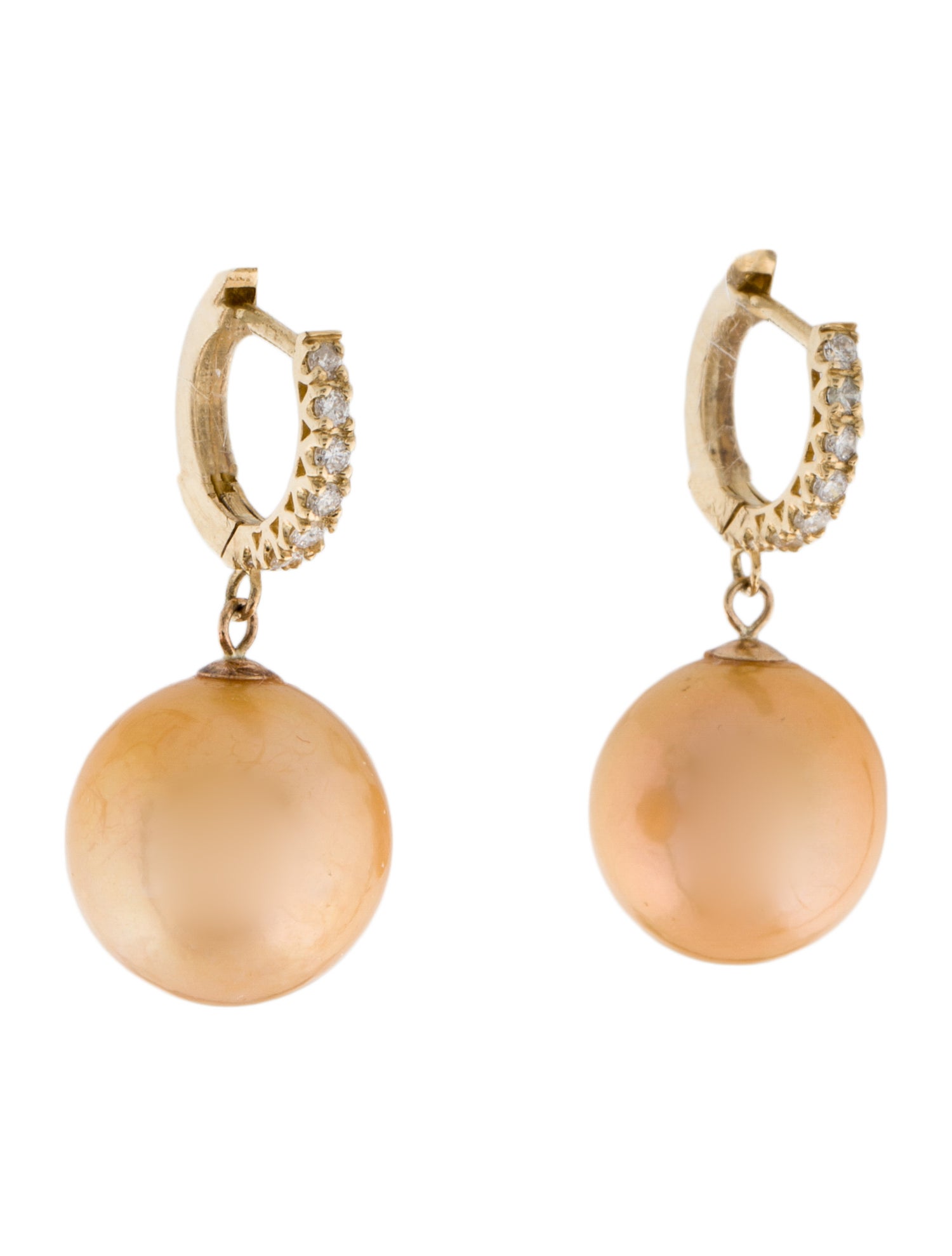 Earrings 14K Pearl & Diamond Drop Earrings