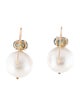 Earrings 14K Pearl & Sapphire Drop Earrings