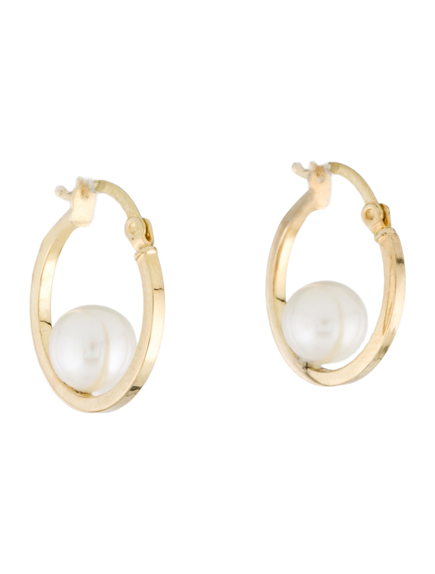 Earrings 14K Pearl Mini Hoop Earrings