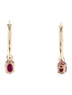 Earrings 14K 1.74ctw Ruby Drop Hoop Earring