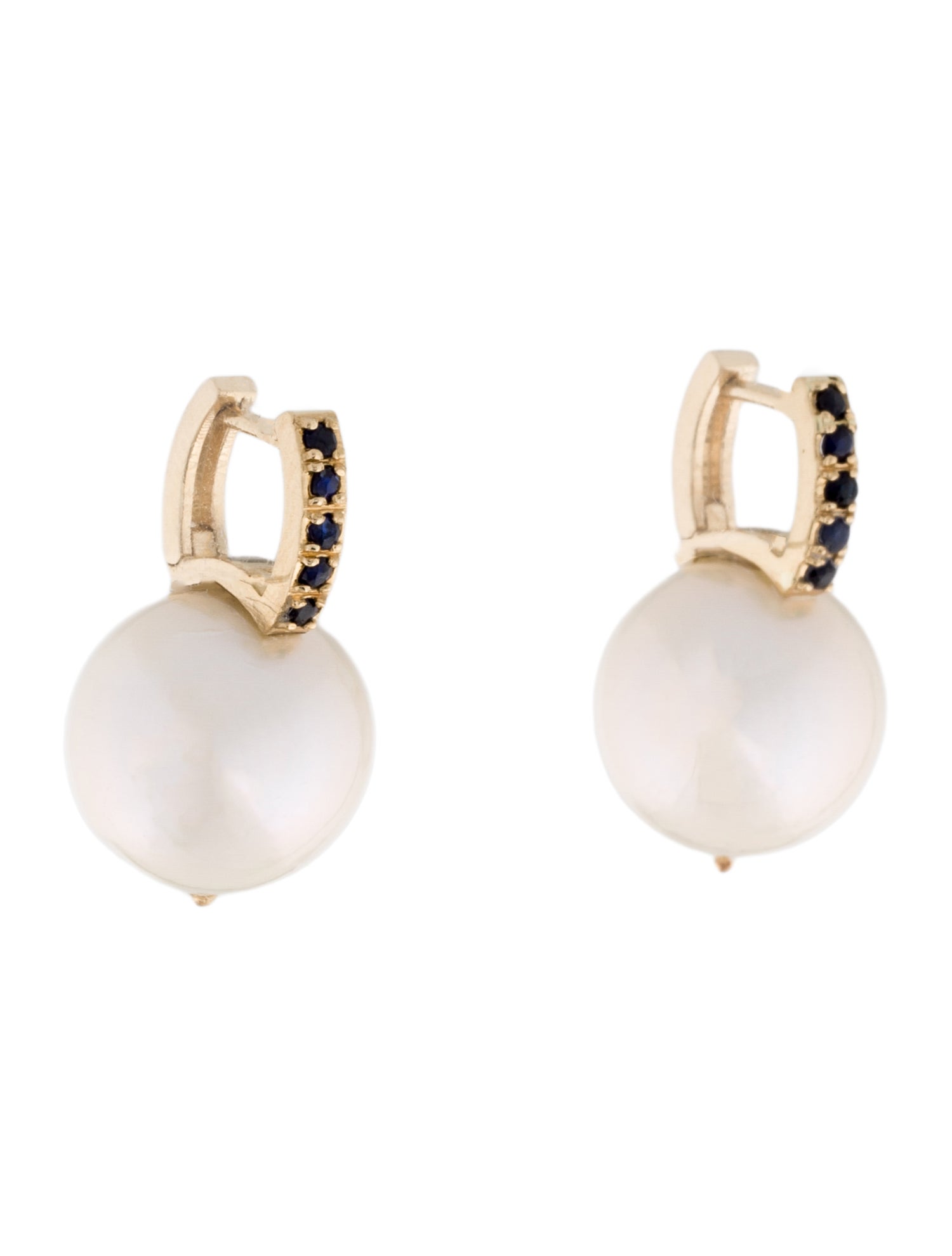 Earrings Alur Jewelry 14K Pearl & Sapphire Drop Earrings