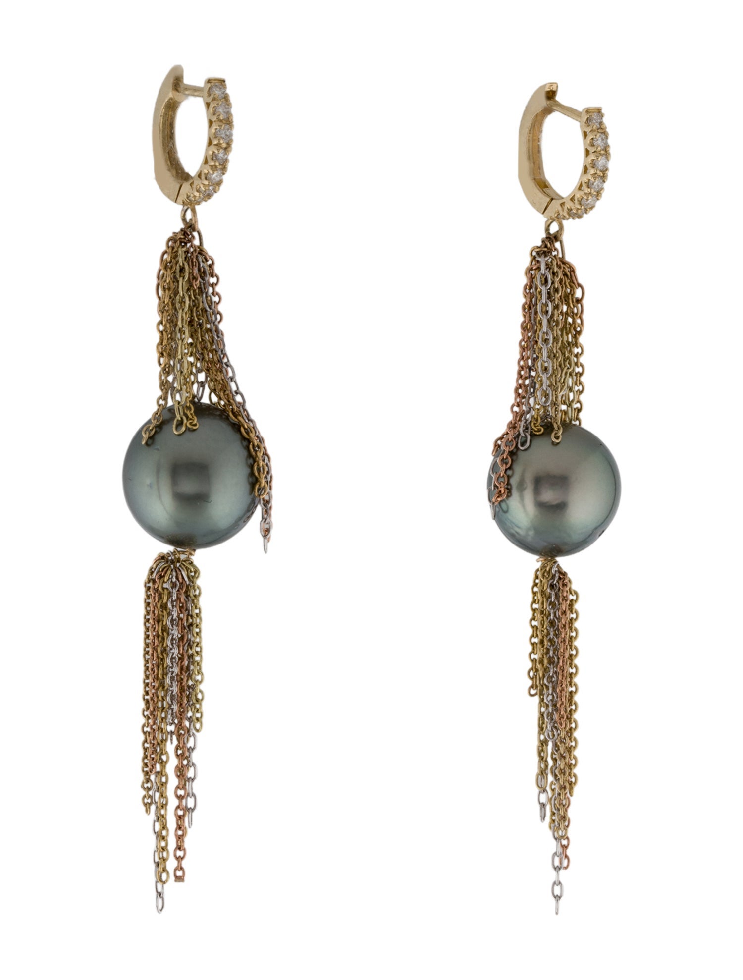 Earrings 14K Pearl & Diamond Drop