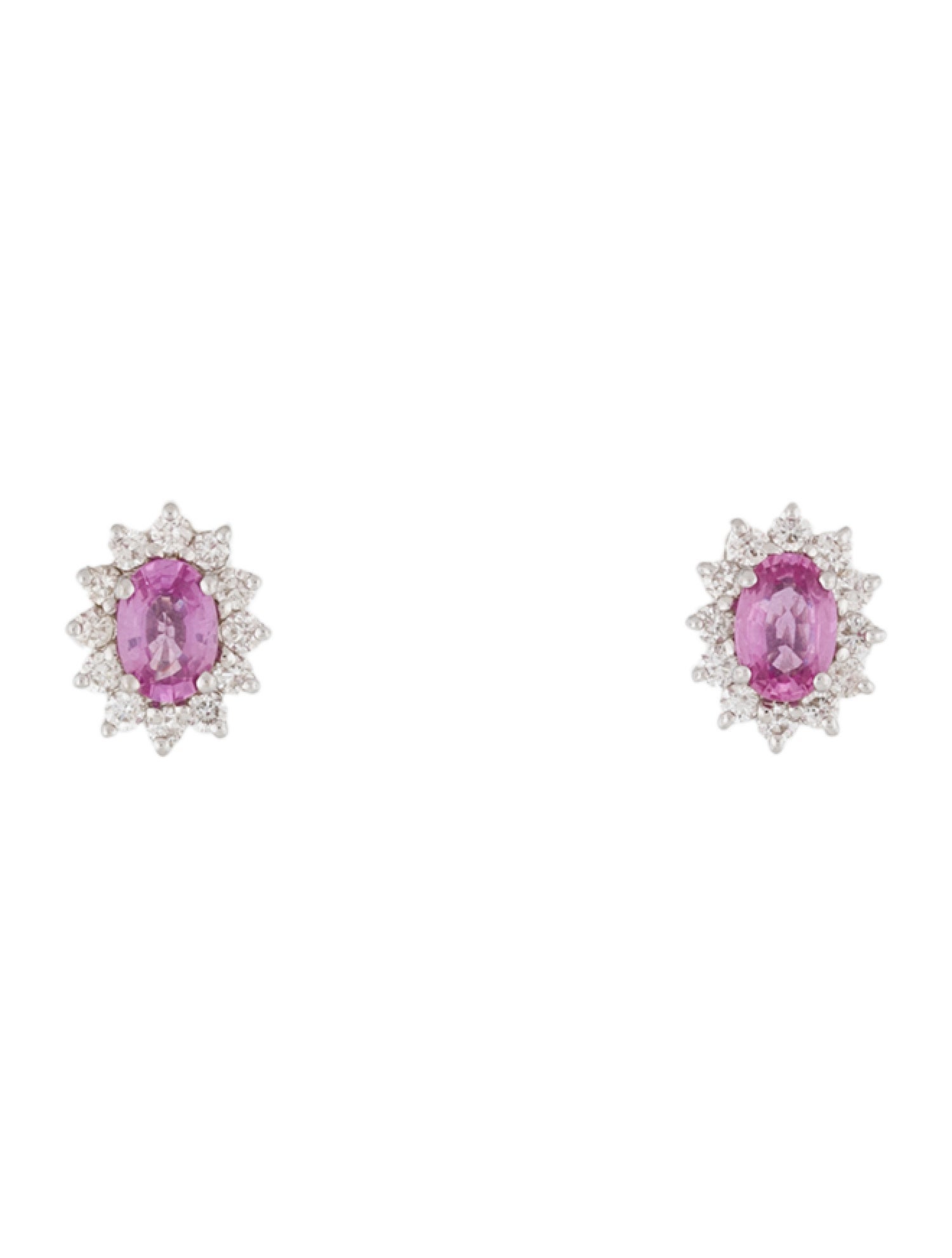 Earrings 18K 1.22ctw Sapphire & Diamond Stud Earrings