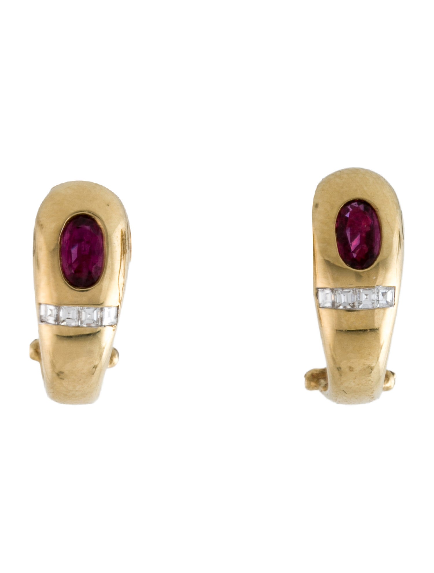 Earrings 18K Ruby & Diamond Earclip