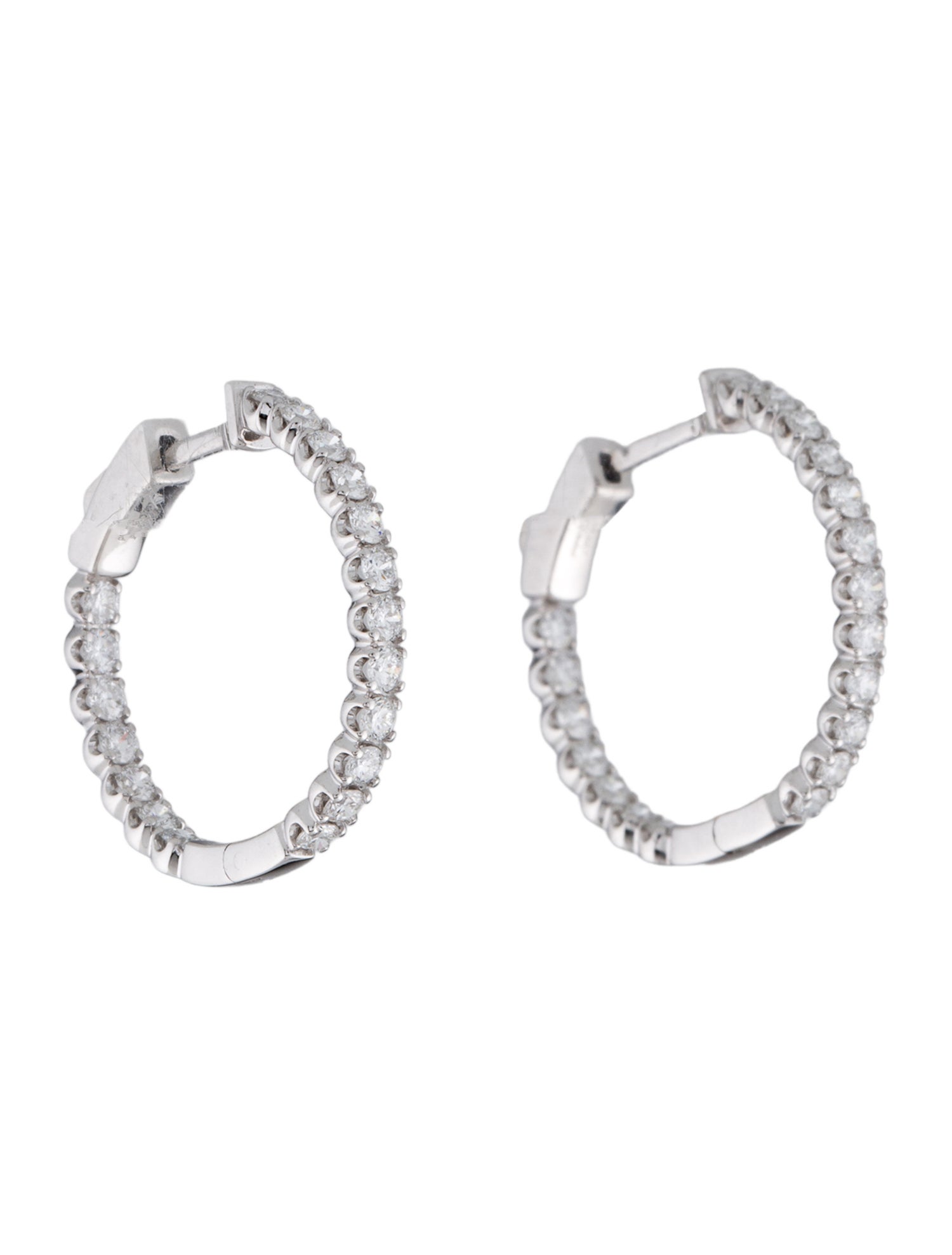 Earrings 14K 1.00ctw Lab Grown Diamond Inside-Out Hoop Earring
