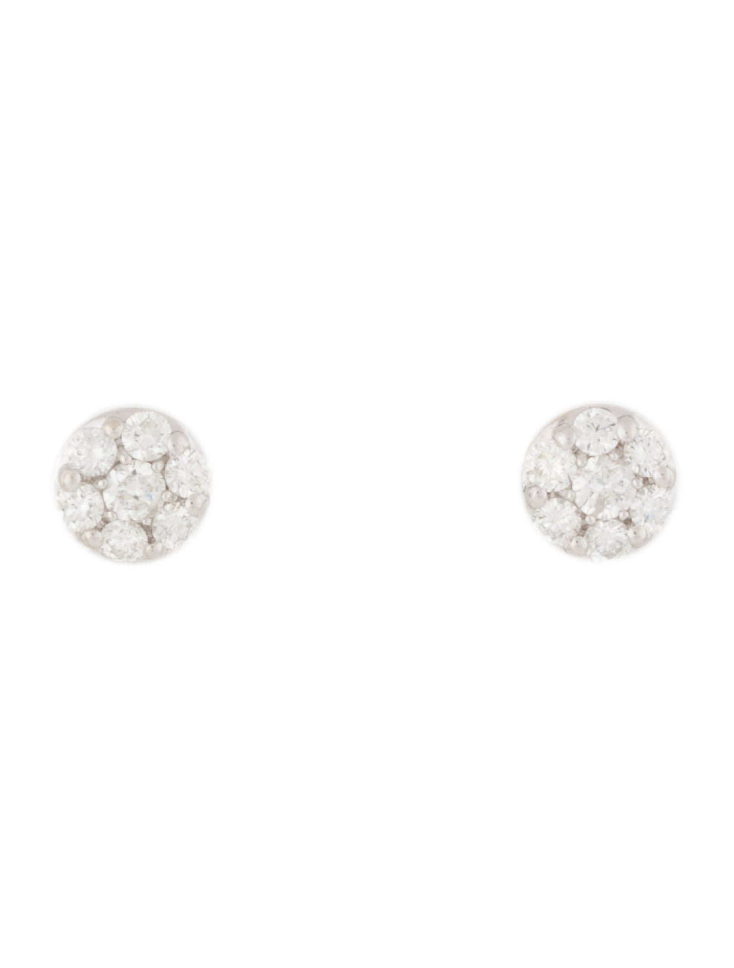 Earrings 14K Diamond Cluster