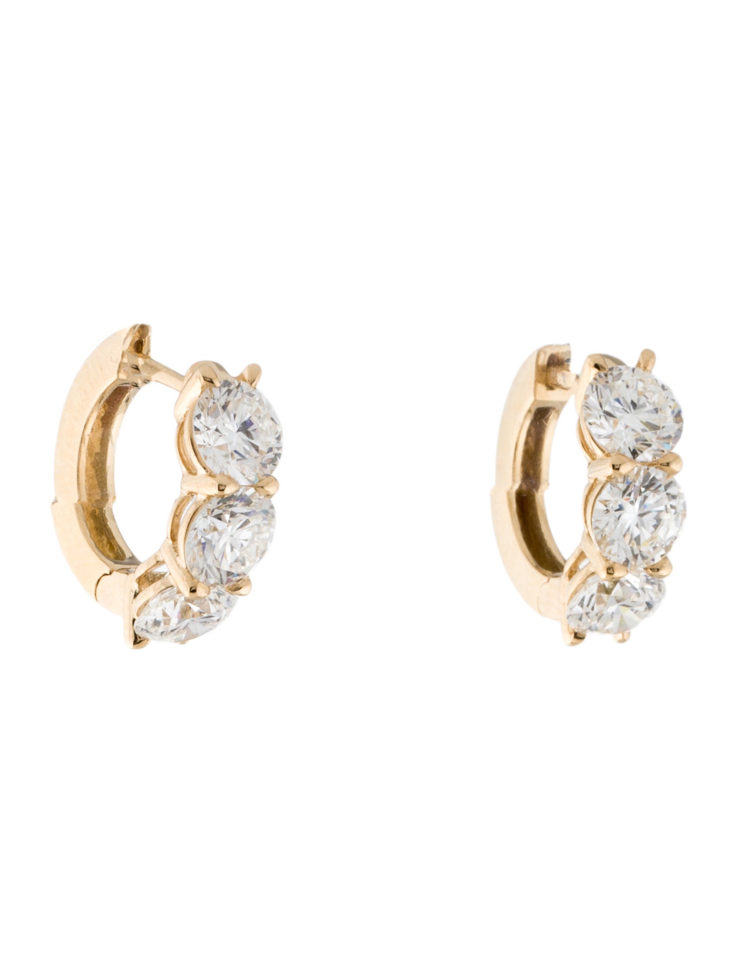 Earrings 14K 4.00ctw Lab-Grown Diamond Huggie Hoop Earrings