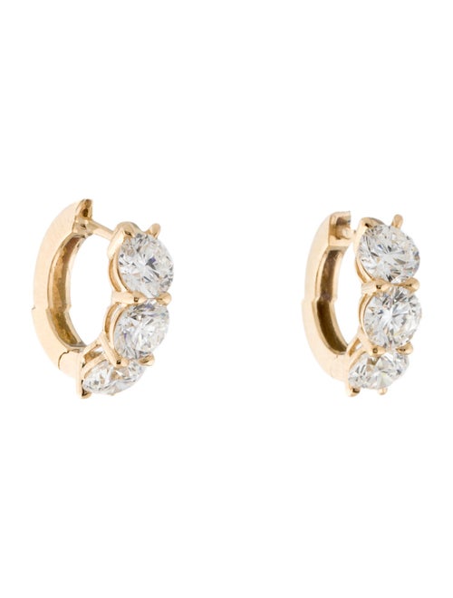 Earrings 14K 4.00ctw Lab-Grown Diamond Huggie Hoop Earrings