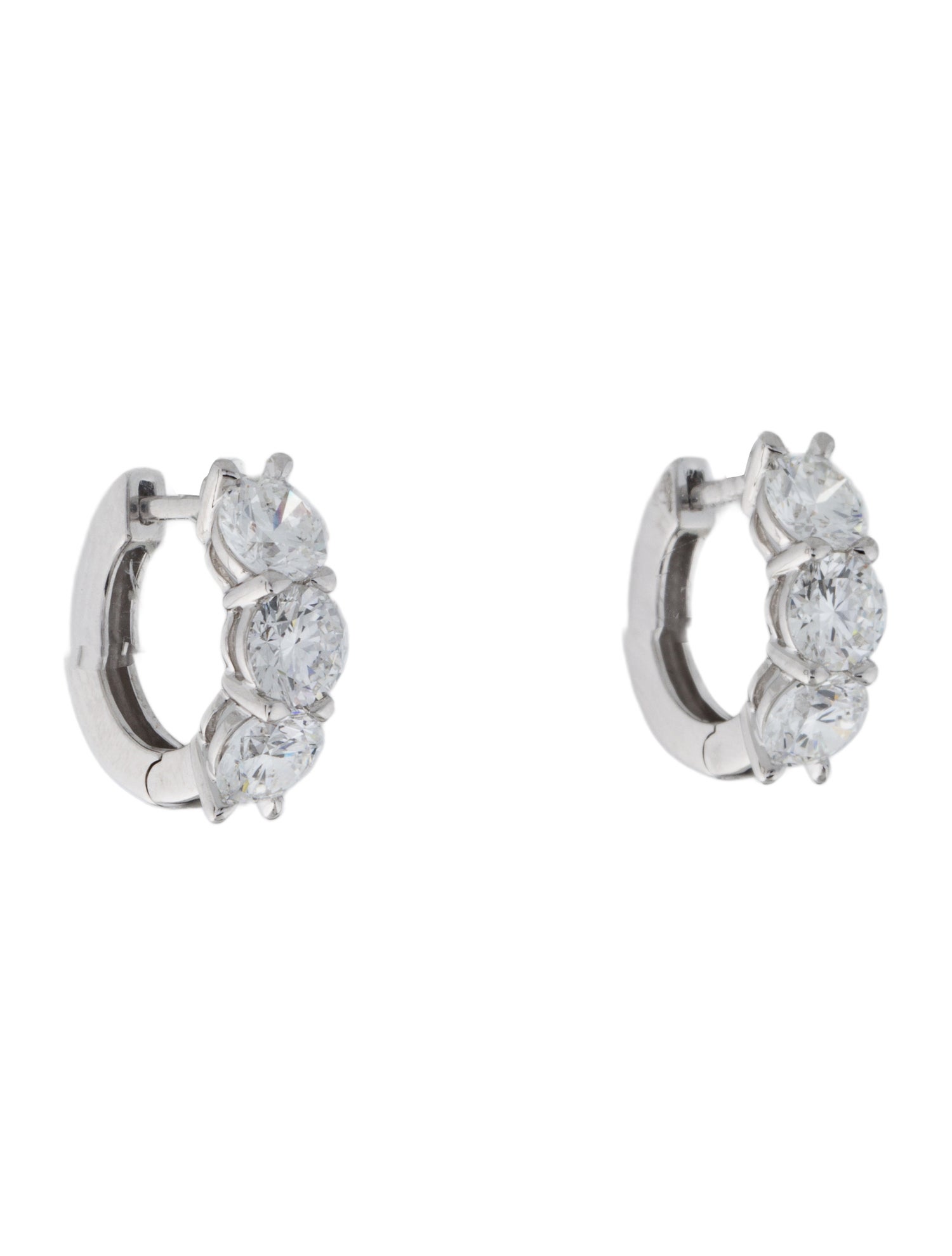 Earrings 14K 3.00ctw Lab-Grown Diamond Huggie Hoop