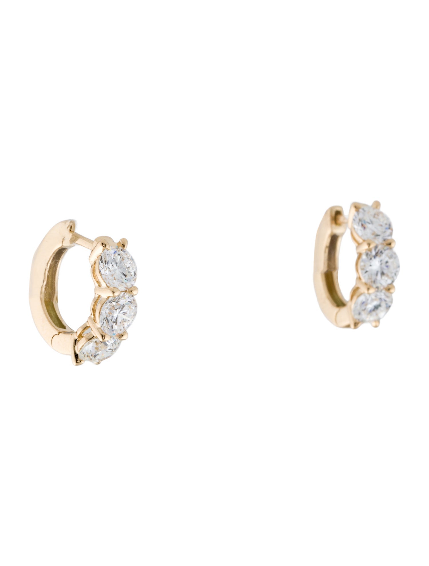 Earrings 14K 3.00ctw Lab-Grown Diamond Huggie Hoop Earrings