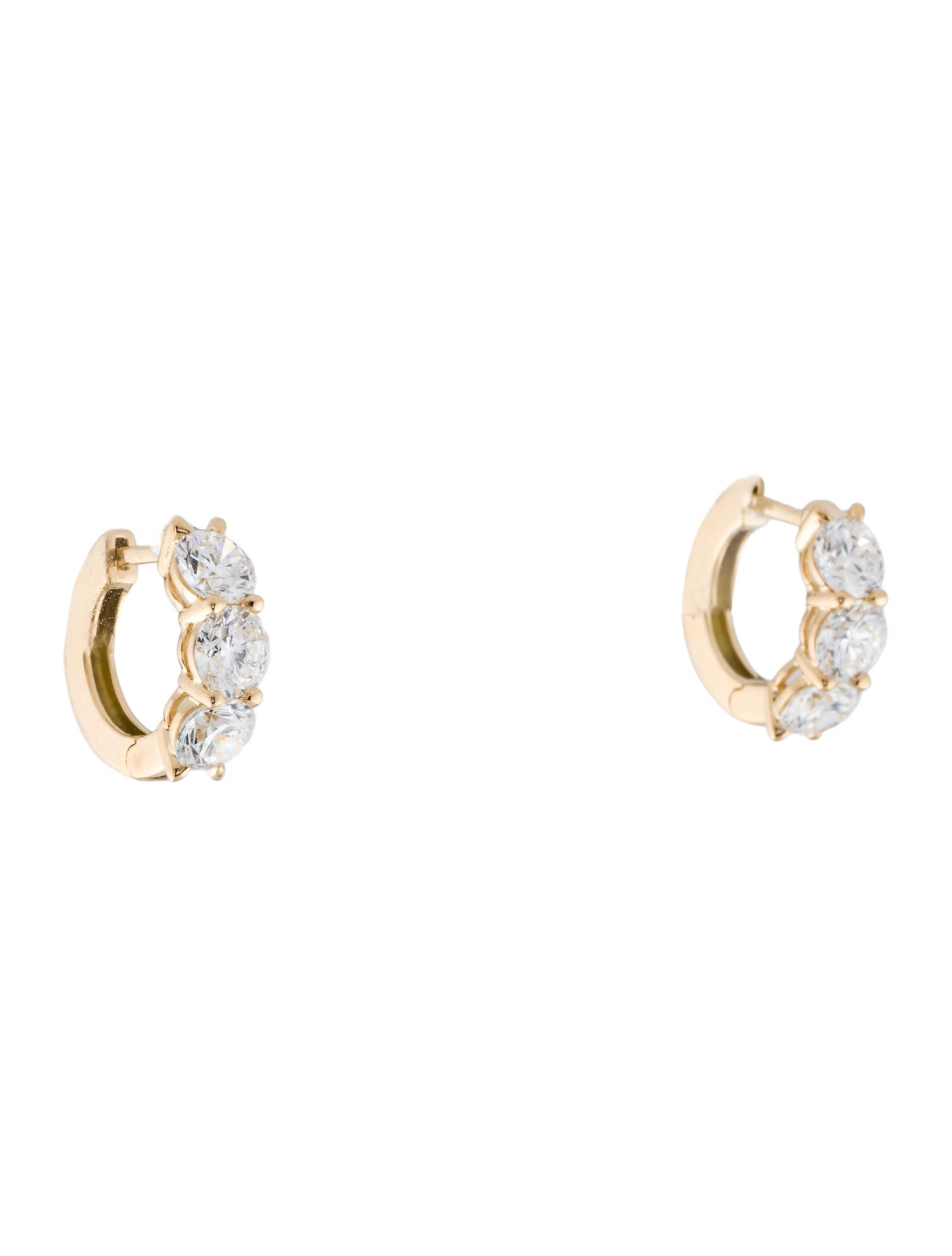 Earrings 14K 3.00ctw Lab-Grown Diamond Huggie Hoop